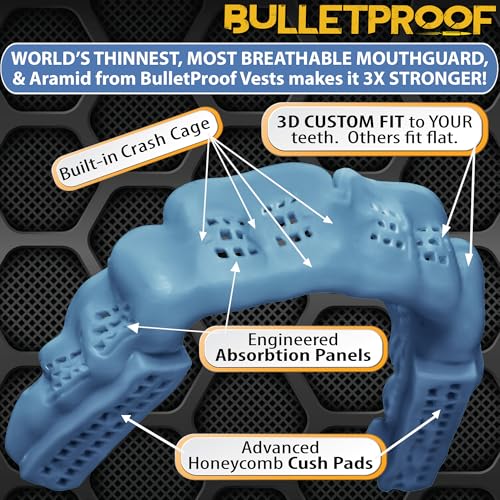 Bulletproof MMA & Boxing Mouth Guard: Thinnest Most Breathable Mouthguard! | 3X Stronger for Fighting: Boxing, Martial Arts, Muay Thai, Taekwondo, Sparing, Jiu Jitsu etc. Men & Women. Braces Option too! - color: Clean White, size: FIGHTING