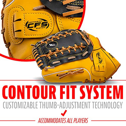 Franklin Sports Field Master Baseball + Softball Glove - Field Master Adult + Youth Baseball + Softball Mitt - Men's + Women's Gloves - color: Tan, style: 12" - Trapeze Web