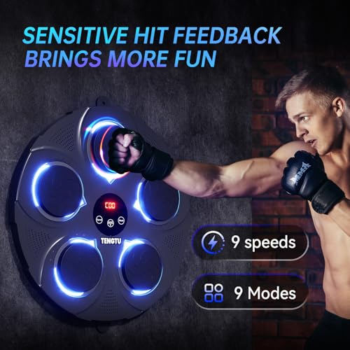 Musical Boxing Machine, Rechargeable Bluetooth Boxing Equipment Punching Bag, Intelligent Boxing Target, for Men Women Boxing Training, Vent Emotions, with Boxing Glove