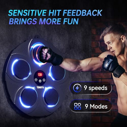 Musical Boxing Machine, Rechargeable Bluetooth Boxing Equipment Punching Bag, Intelligent Boxing Target, for Men Women Boxing Training, Vent Emotions, with Boxing Glove