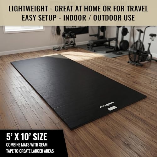 Dollamur 5'x10'x1.25" Wrestling Mat, Workout, Exercise, Yoga - color: Black
