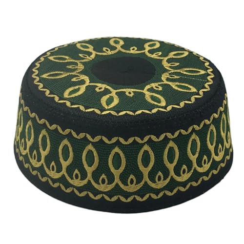 4 Pieces Muslim Prayer Cap Kufi Hat Men Islam Embroidery Arabian Omani Turkish for Eid - size: Large