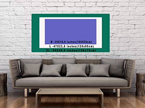 YOBESHO Surah Al-Fatiha, Islamic Wall Art, Islamic Canvas Print, Quran Gift, Muslim Arts, Islamic Home Decor, Eid Ramadan Gift (47x23,6 inches (120x60cm), Surah AL-FATIHA) - size: 47"L x 23.6"W