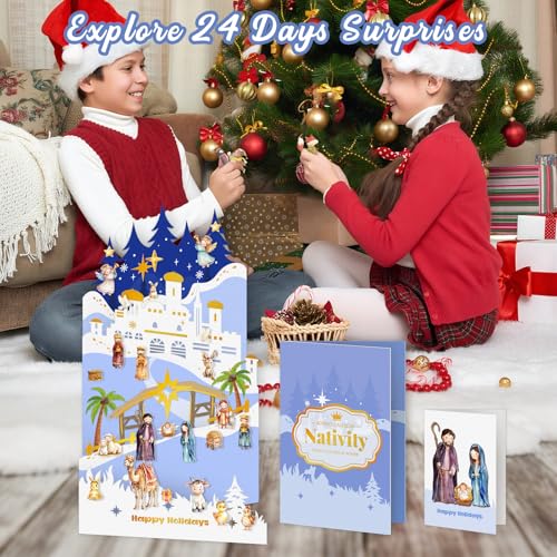 WhatSign Christmas Religious Advent Calendar 2025 - Christmas Nativity Scene Countdown Calendar 24 Days Christian Countdown for Women Kids Adult Teen Girls - color: Nativity