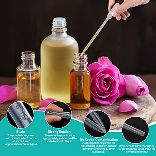 moveland 25Pcs 5ML Pipettes Dropper for Lab Science, Essential Oil, DIY Art | Strong Suction, Leak-Proof, Clear Graduated Scale, Food-Grade PE, Non-Toxic, Excellent Suction Without Leakage, Disposable - size: 5 ML