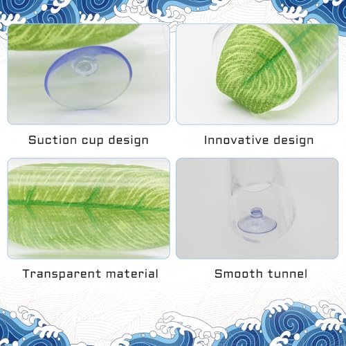 WishLotus Betta Fish Tube Tunnel, Transparent Acrylic Betta Fish Accessories with Suction Cups, Betta Fish Toys Hideout Tube for Small Fish Shrimp (Transparent)
