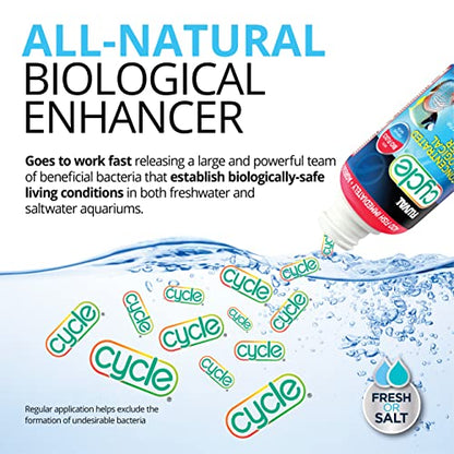 Fluval Cycle Biological Enhancer, Aquarium Water Treatment, 8.4 Oz., A8349