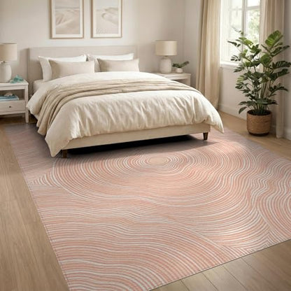 8'x10' Washable Modern Geometric Large Rug, Beige Non-Shedding Pet Friendly Carpet Foldable Easy Care Mat for King Size Bedroom, Master Suite, Under Bed | Ref:1908935 - color: Beige/Pattern 28, size: 8' x 10' (Rectangular)