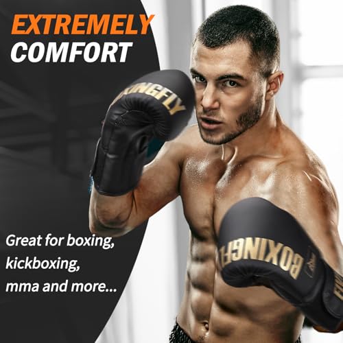 Boxing Gloves for Men&Women,Training,MMA,Sparring,Muay Thai,8oz-16oz - color: Gold, size: 12oz
