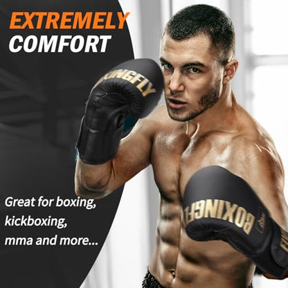 Boxing Gloves for Men&Women,Training,MMA,Sparring,Muay Thai,8oz-16oz - color: Gold, size: 16oz