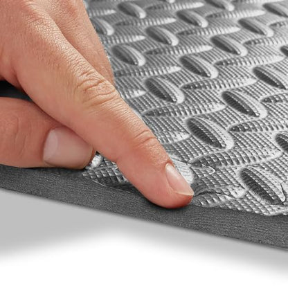 Philosophy Gym Pack of 30 Exercise Flooring Mats - 24 x 24 Inch Foam Rubber Interlocking Puzzle Floor Tiles - Gray - color: 120 Sq Ft, 1/2" Thick - Gray