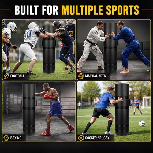 Unfilled 4 Ft Football Tackling Dummy: Agility Training Equipment for Football or Basketball, Blocking Sports Practice Aaccessories, Tackle Pad with Handles for Soccer & Wrestling