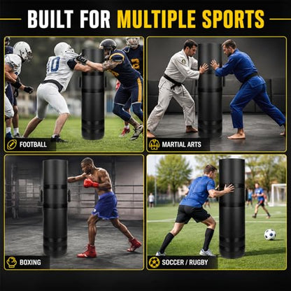 Unfilled 4 Ft Football Tackling Dummy: Agility Training Equipment for Football or Basketball, Blocking Sports Practice Aaccessories, Tackle Pad with Handles for Soccer & Wrestling