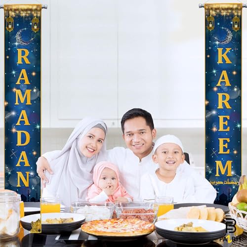 XtraLarge, Ramadan Banner for Ramadan Decorations for Home - 72x12 Inch | Ramdan Door Banner, Ramdan Mubarak Banner | Ramzan Decorations Door Sign