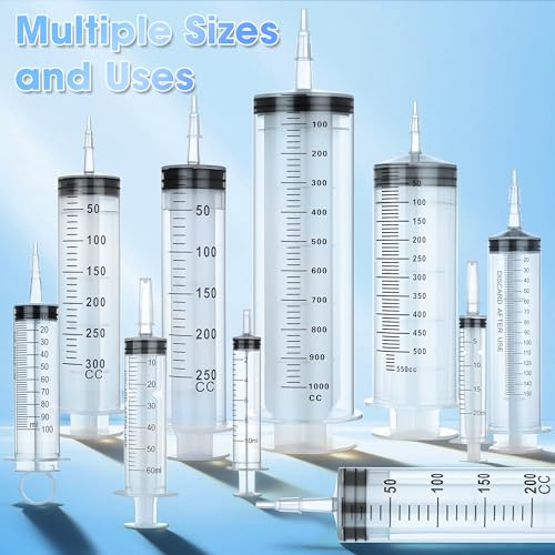 250ml Large Syringe for Thick Liquids, Individually Wrapped | Plastic Syringe Without Needle for Scientific Labs, Measuring Syringe for Craft & Mold Making - style: 250cc