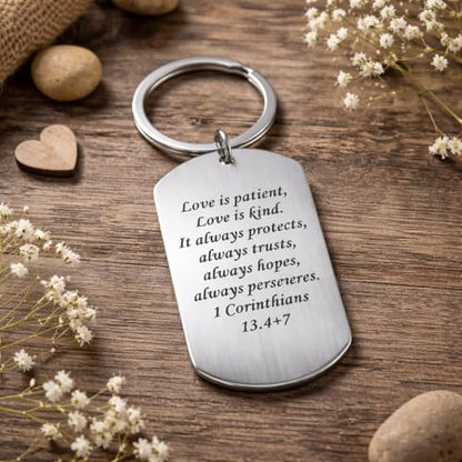 Religion Keychain – Christian Keychains Bag Charms for Women with Bible Verses, Inspirational Key Chains Gifts for Friends, Believer and Couple