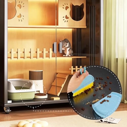 Small Broom and Dustpan Set,mini Broom and Dustpan Set,Kids Broom Set,for Home, Sofas, Kitchen countertops, Storage Shelves, bathrooms, and pet Areas Cleaning - color: Blue