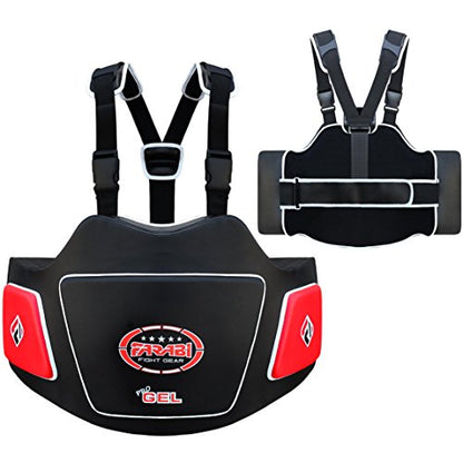 Farabi Body Shield Belly Protector Guard Belly Ribb Protection Training Pad - color: Black/Red