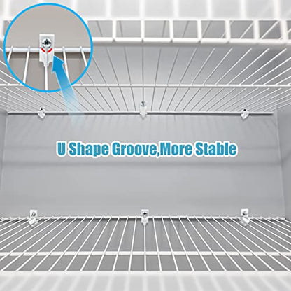 48 Pack Wire Shelf Clips, White Down Wall Clips for Closet Shelves | White Wall Mounted Wire Shelf Brackets Loop Clips with Screws & Expansion Tubes, Fits Wire Closet Shelving - color: 48 PACK