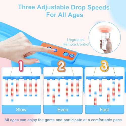 OCES Reflex Stick Game, Reflex Light-Up Sticks Reaction Training Hand Speed Challenge Game, Upgrade Hand Eye Coordination Training Toy Remote Control 3 Adjustable Speed (Light-Up Blue) - color: Light-up Blue