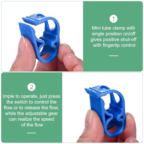 M METERXITY 5-Pack Adjustable Plastic Tubing Clamps 1/4-1/2 Inch Water Flow Control Tube Clip Adjustment Hose Pipe Clips for Beer Bottle/Plumbing/Instruments/Equipment [Blue]