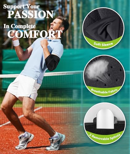 Oyakin Elbow Brace for Cubital Tunnel, Ulnar Nerve Entrapment brace, Adjustable Elbow Splint for Sleeping, Tendonitis, Tennis Elbow, Comfortable Stabilizer Support for Women and Men Fit Most
