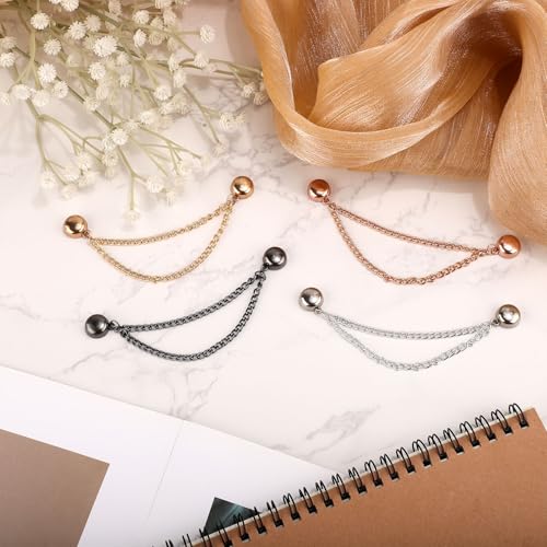 4pcs Magnetic Clothing Clips, Multi-Function Magnetic Button Clips Pinless Magnet Clothing Pins Clothing Accessories for Sleeves Skirts Dresses (Gold, Rose Gold, Gun Black, Silver) - color: Gold, Rose Gold, Gun Black, Silver