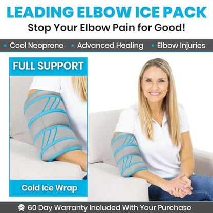 Vive Elbow Ice Pack Wrap - Ultra Cold Gel Ice Pack for Injuries Reusable - Elbow Support Compression for Cold/Hot Therapy - Adjustable for Men/Women, Sports Recovery, Arthritis, Tendonitis Pain Relief - style: Ice Pack