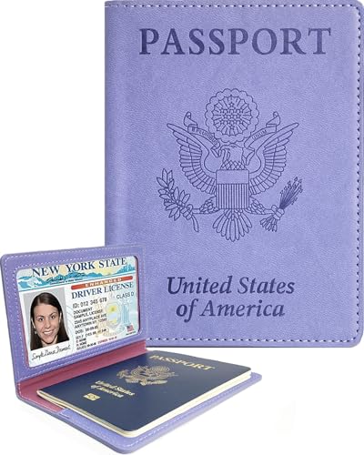 Sizobi Passport Holder for Travel Women, RFID Blocking Passport Covers Case - color: Purple