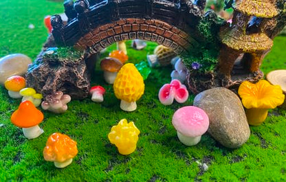 72PCS MiNi Mushroom Tiny Resin Mushroom Figurines 72 Style Mini Mushrooms Small Little Resin in Bulk for Miniature Landscape Aquarium Potted Fairy Garden Home Decor Accessories (Mushroom) - style: Mushroom