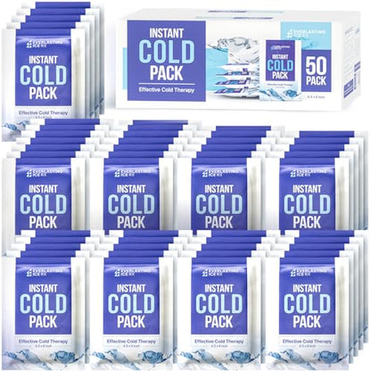 50 Pack Instant Ice Packs for Injuries, Disposable Instant Cold Pack - style: 50 Pack
