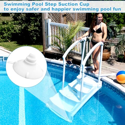 Pool Step Suction Cups Replacement for Innovaplas Above Ground Pool Steps | 8 PCS Pool Ladder Suction Cups Replacement Part 4 inch Rubber Strong Suction Step Cups for Pool Stair - color: 8pcs