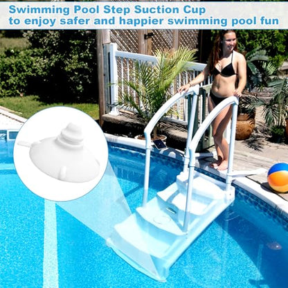 Pool Step Suction Cups Replacement for Innovaplas Above Ground Pool Steps | 8 PCS Pool Ladder Suction Cups Replacement Part 4 inch Rubber Strong Suction Step Cups for Pool Stair - color: 8pcs