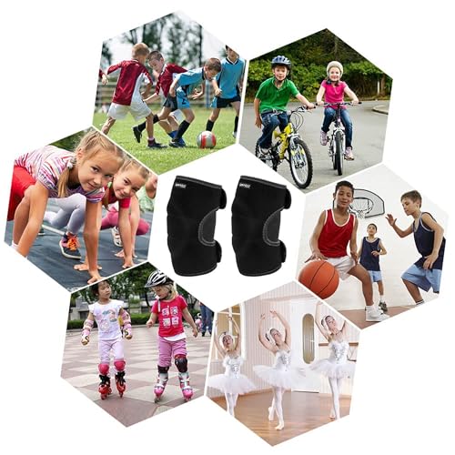 ONTYZZ Kids Elbow Pads Breathable Arm Stretchy Cotton Elbow Pads Elbow Protector for Skiing, Skating, Volleyball, Cycling Sports Safety Gear - color: Black/M