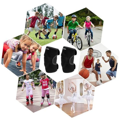 ONTYZZ Kids Elbow Pads Breathable Arm Stretchy Cotton Elbow Pads Elbow Protector for Skiing, Skating, Volleyball, Cycling Sports Safety Gear - color: Black/M