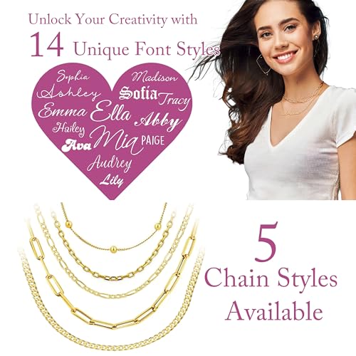Personalized Arabic Name Necklace - Custom Jewelry for Women, 925 Sterling Silver/Stainless Steel, 6 Arabic Font Styles, Gold/Silver/Rose Gold, Gift for Birthday, Anniversary, Valentine’s Day - color: 5-Arabic Name Necklace with Infinity