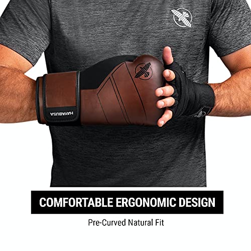 Hayabusa S4 Leather Boxing Gloves for Women & Men - color: Brown, size: 12 oz