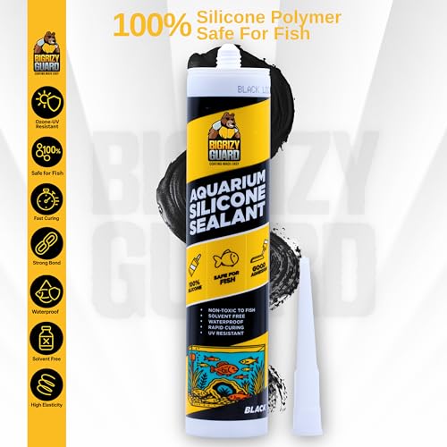 Aquarium Silicone Sealant Black 2x10.14 Fl oz Cartridge - Aquarium Safe Silicone for Fish & Plants | 100% Waterproof, Premium, Non-Toxic, Solvent Free, Strong Bond, Fast Curing (2 Pack) - size: 2 Pack