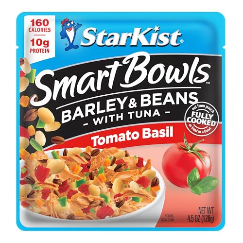 StarKist Smart Bowls Tomato Basil, 4.5 oz Pouch (Pack of 12) - Features Barley & Beans with Wild Caught Light Tuna - size: 4.5 Ounce (Pack of 12)