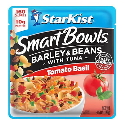 StarKist Smart Bowls Tomato Basil, 4.5 oz Pouch (Pack of 12) - Features Barley & Beans with Wild Caught Light Tuna - size: 4.5 Ounce (Pack of 12)