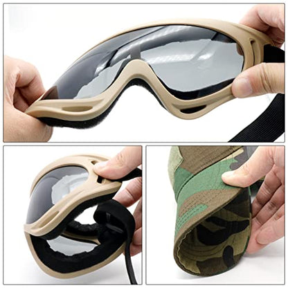 Airsoft Mask with Goggles, Foldable Half Face Airsoft Mesh Mask with Ear Protection for Paintball Shooting Cosplay CS Game - color: CB-3PCS, size: 3pcs