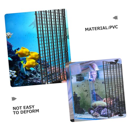 POPETPOP Aquarium Fish Tank Divider Grid Board with Suction Cups, Black 30x15cm, 8pcs Set for Aquarium Isolation and Fish Fry Separation in Home Or Breeding Tanks