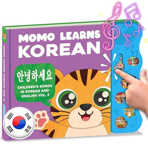 Vol. 3 — Interactive Sound Board Book for Toddlers 1-3, Bilingual English & Hangul Songs & First Words, Talking Musical Learning Toy and Gift for Babies & Kids