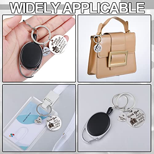Sinmoe 10 Pcs Christian Keychains Bible Verse, Silver Faith Cross Keyring