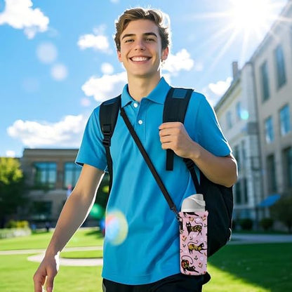 Neoprene Water Bottle Carrier Bag with Adjustable Shoulder Strap,Insulated Water Bottle Cover for Stainless Steel/Glass/Plastic Bottles - color: BC-51, size: 500ml