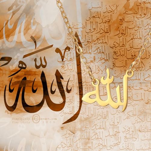UNIFT Islamic Muslim Allah Layered Necklaces For Women Stainless Steel Charm Water Drop Heart Shape Allah Pendant Double Layer Necklace Islamic Jewelry - color: gold 6
