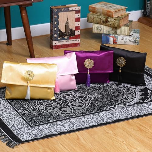 Mindsoft 4 Pack Muslim Prayer Rug Portable Travel Mat Pouch,Classic Color - color: Classic Color
