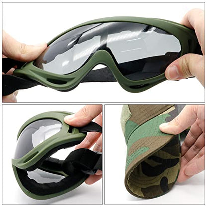 Airsoft Mask with Goggles, Foldable Half Face Airsoft Mesh Mask with Ear Protection for Paintball Shooting Cosplay CS Game - color: C-3PCS, size: 3pcs