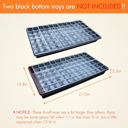 Gardzen 30 Pack 6-Cell Seed Starting Tray for Seedlings, Plant Starter Trays with Drainage Holes for Seed Germination, 5.4x3.7 inches, Clear | Transparent Plant Starter Trays for Seed Germination and Seedlings, 5.4"x3.7" Growing Cells with Drainage Design