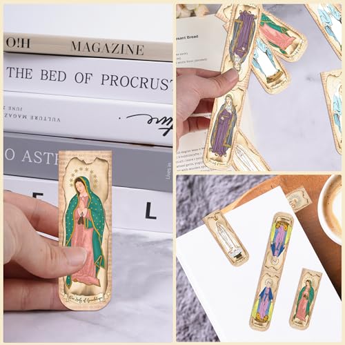 30PCS Magnetic Virgin Mary Bookmarks, Catholic Book Marks Featuring Our Lady of Guadalupe, Our Lady of Fatima, Religious Bible Page Markers Gifts for Women Men, Church Accessories - style: Virgin Mary